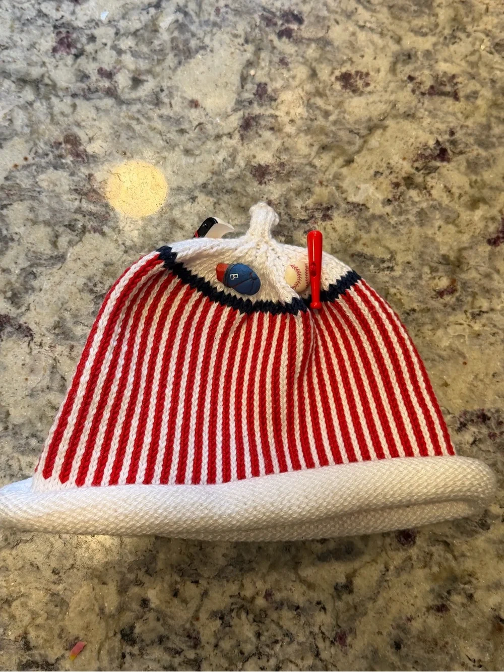NWOT Margareta Horn Baby Knit Baseball Beanie